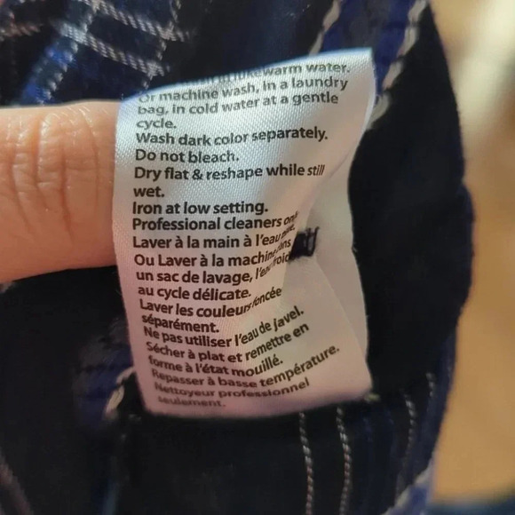 Triple Five Soul Button Front Plaid Tunic Dress  - Navy Blue Size Woman Medium - Picture 8 of 8